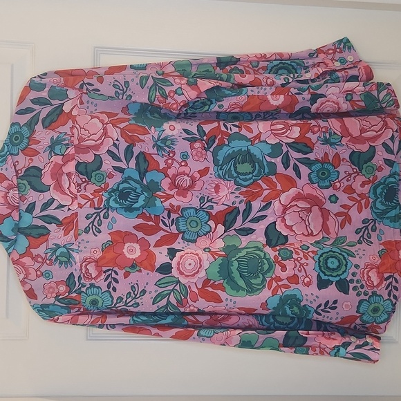 Talbots Button Front Shirt 1X Plus Floral Cotton Lightweight ASO Sweet Magnolias - Picture 6 of 9